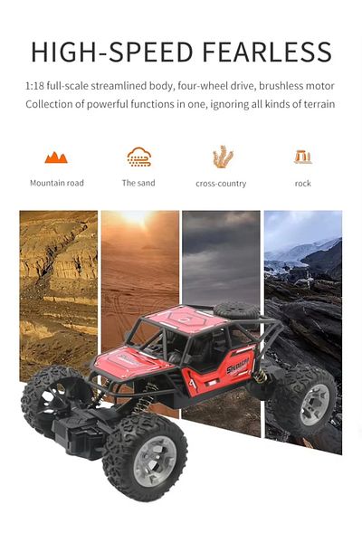 ABYZ Remote Control Off-Road Vehicle Battery and Spring Suspension Partial Metal Design 20.5x14x10 cm