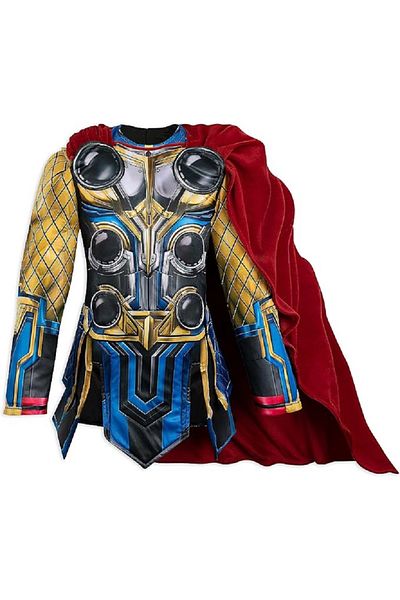 rexa Thor Kids Cosplay Costume – Marvel Superhero Outfit with Cape and Armor Print (Sizes S/M/L)