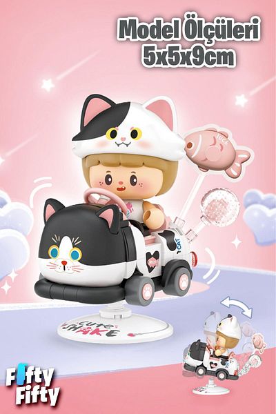Vagonlife Loz Creative Series Swinging Black and White Cat Model 190 Piece Toy Building Set Fflz-4303