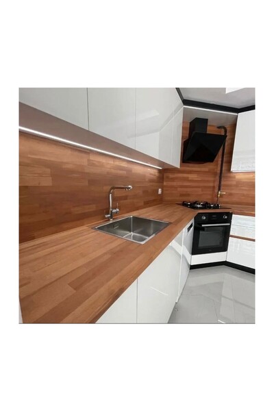 Promasif Ahşap Kayın Banyo Ve Mutfak Tezgahı ( Kalınlık: 30 mm.- Genişlik: 96...