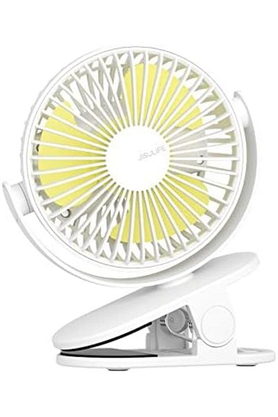 JISULIFE Clip on Baby Stroller Fan, 4000mAh Battery Operated, Portable Personal Small, Quiet & Narro