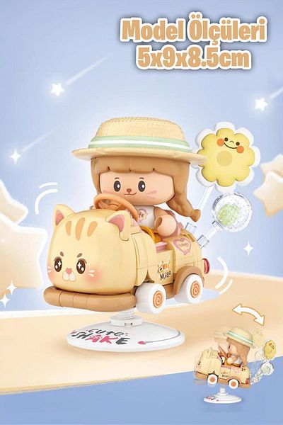 Vagonlife Loz Creative Series Swinging Brown Cat Model 190 Piece Toy Building Set Fflz-4306