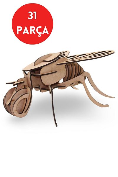 ALGWOOD 31 Piece Wooden Fly Model - 3D Wooden Fly Puzzle - Educational Set with Fly Figures