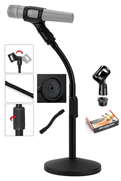 Larkin DS310 Ağır Tabanlı Masa Tipi Mikrofon Standı Ayaklığı Sehpası (MİKROFON TUTUCU HEDİYE)
