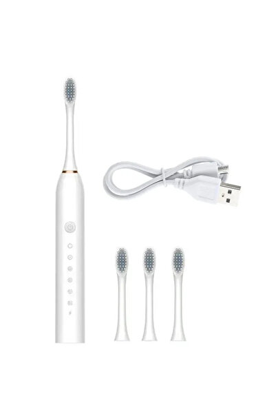 ABYZ Periuță de dinți electrică cu 4 capete interschimbabile și încărcare USB...