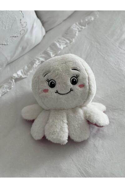 MR.Frenks Çocuk Sevimli Ahtapot Oyun&Uyku Arkadaşı Peluş Yastık Beyaz 25 cm