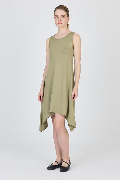 Rays Rochie fără mâneci cu croiala asimetrică kaki 4034