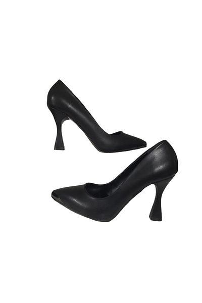 lapia La Pia Stiletto Black Women's Heeled Shoes Comfortable Vegan Leather Daily and Special Occasion