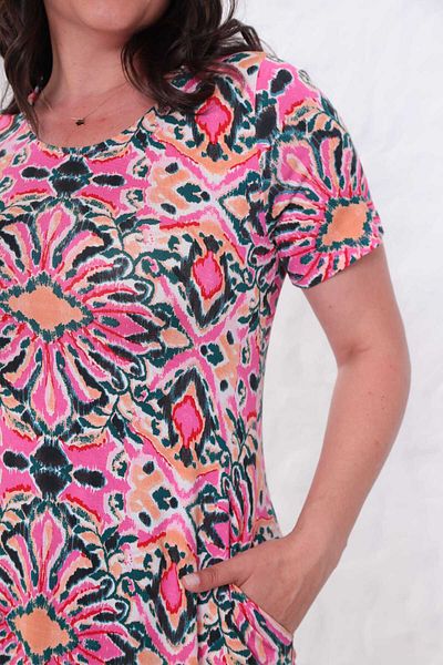 Markasız ucuz Viscose Fabric Pocket Summer Dress