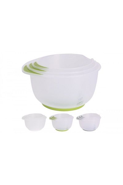 Excellent Houseware Set of 3 Excellent bowls, BPA free, 16/19/22cm- 1.5/2/2.5 L, plastic