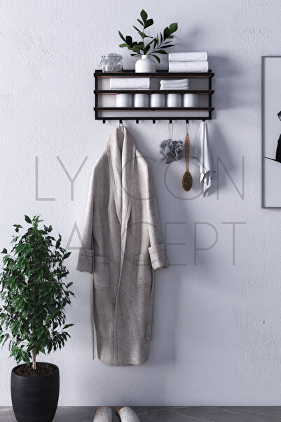 lyla concept Sofya 2 Katlı Ceviz Raflı Askılık,Portmanto (53 cm-4 askı)