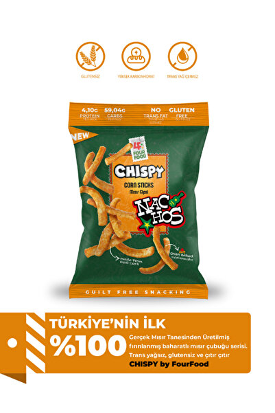 CHİSPY Nachos Çeşnili Mısır Cipsi 80g Gerçek Mısırdan Fırınlanmış Atıştırmalık