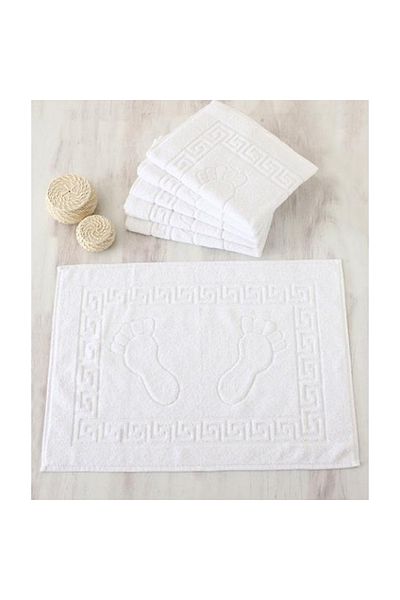 MEŞELİ TEKSTİL 2 Pieces Ultra Luxury Thick Hotel Foot Towel Bath Mat 300/350 Gr 100% Cotton