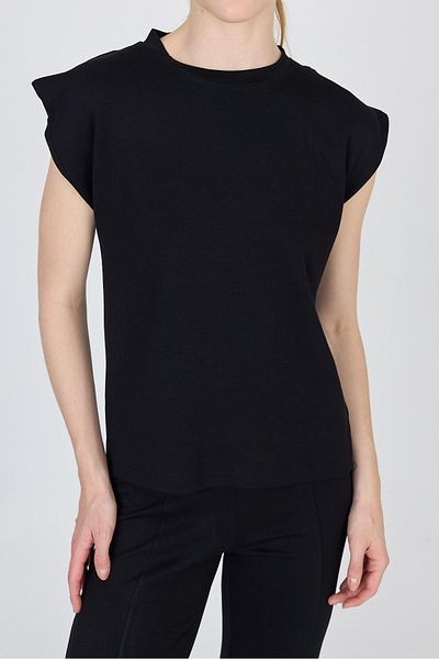 Rays Black Crew Neck Double T-Shirt Pants Suit 1502