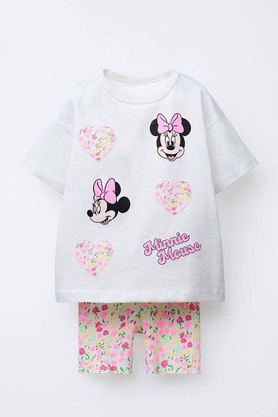 Monila Girls' Cotton Printed Tshirt and Leggings Bottom Top Set