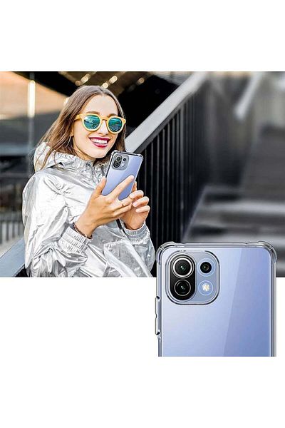 SKYDDAR INNOVATION Husă pentru Xiaomi Mi 11 Lite / 11 Lite 5G NE, rezistentă la șocuri din silicon subțire, transparentă, set de autocolante