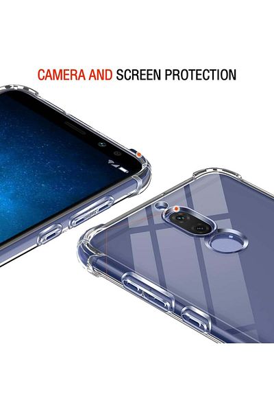 SKYDDAR INNOVATION Husă pentru Huawei Mate 10 Lite, rezistentă la șocuri, transparentă, subțire, din silicon, transparentă, set de autocolante