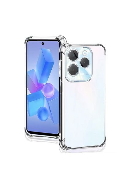 SKYDDAR INNOVATION Cover for Infinix Hot 40 / Hot 40 Pro, Shockproof Clear from Silicone Slim, Transparent, sticker set