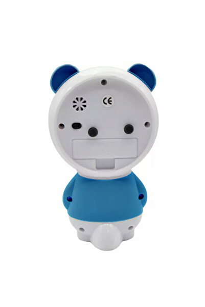 PUFO children's alarm clock, model Zambarici the Bear, 16 cm, white/blue