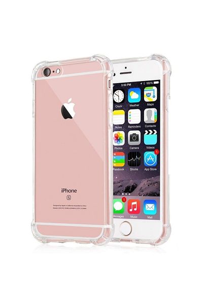 SKYDDAR INNOVATION Carcasă pentru iPhone 6 Plus/6s Plus, rezistentă la șocuri, transparentă, subțire, din silicon, set autocolante