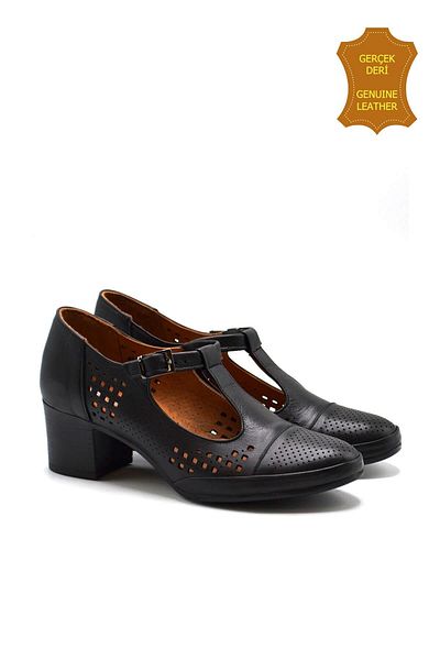 venüs ayakkabı Venus 1911923Y Genuine Leather Anatomical Women's Shoes Black Ç