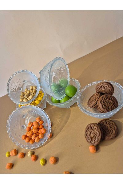 Rayan Glass Bead Patterned Cookie Bowl-Presentation Set of 6