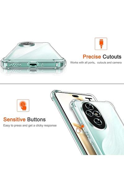 SKYDDAR INNOVATION Case for Honor 200 Pro, Shockproof Clear from Silicon Slim, Transparent, sticker set