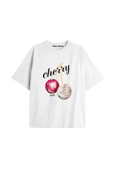 Kalic Studio Y2k vintage Cherry Printed Μαύρο T-shirt KOD 66
