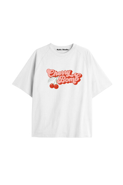 Kalic Studio Черна тениска с щампа на череши от Y2k, винтидж, КОД 58