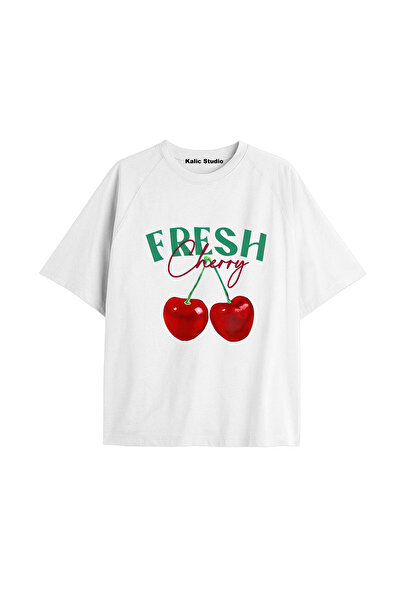 Kalic Studio Tricou negru cu imprimeu Cherry vintage Y2k KOD 63