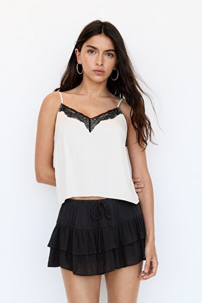 Pull & Bear Rustik panelli şort etek