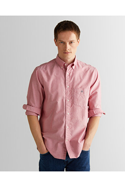 Gant Erkek Kırmızı Regular Fit Düğmeli Yaka Gömlek