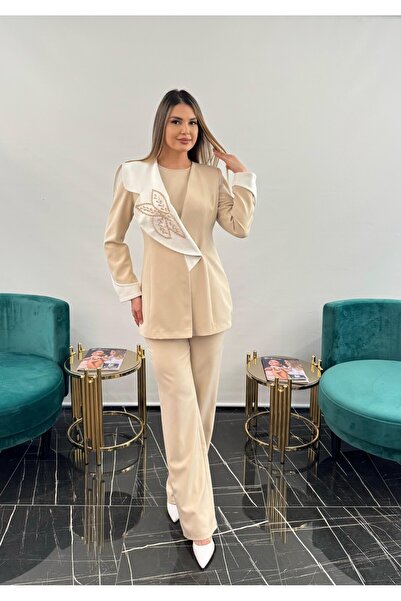 White Corner 3242 YAKA EL İŞİ İŞLEMELİ TASARIM TAKIM