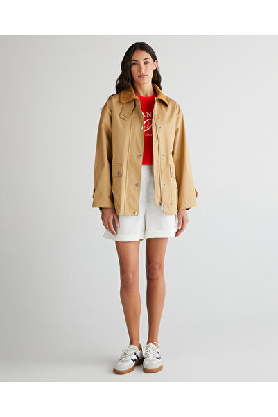 Gant Kadın Bej Relaxed Fit Klasik Yaka Ceket