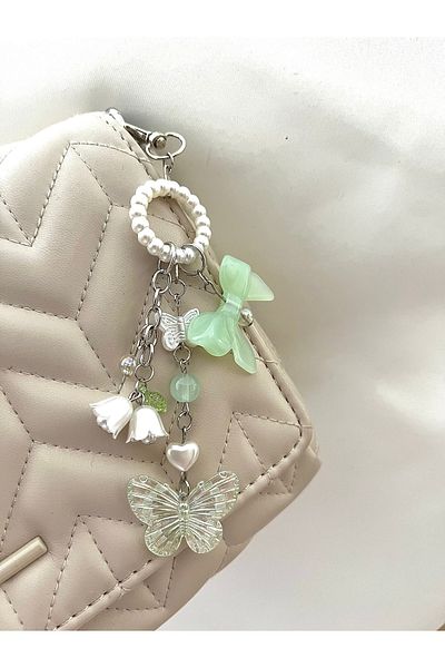 bohemian takı tasarim Butterfly Garden Fairycore Bag Charm