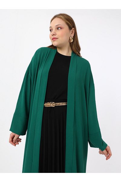 ALİA Plus Size Kimono - Emerald Green - Alia