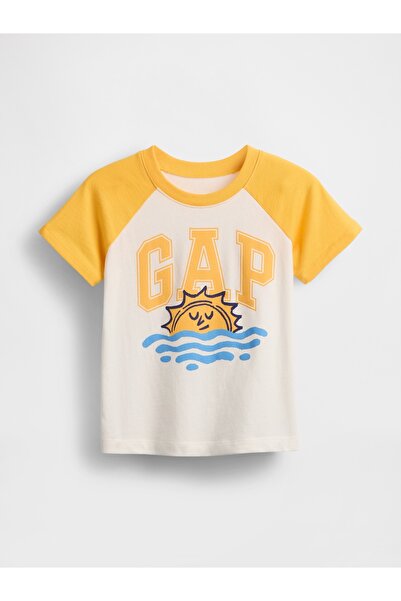 GAP Erkek Bebek Sarı Gap Logo Colorblock T-Shirt