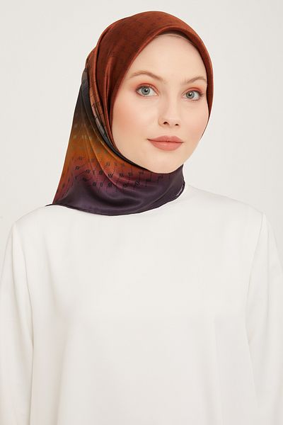 Armine Eșarfă Sura din mătase din seria Nostalgia 9003DS-22 Model cu logo PURPLE-ANTHRACITE