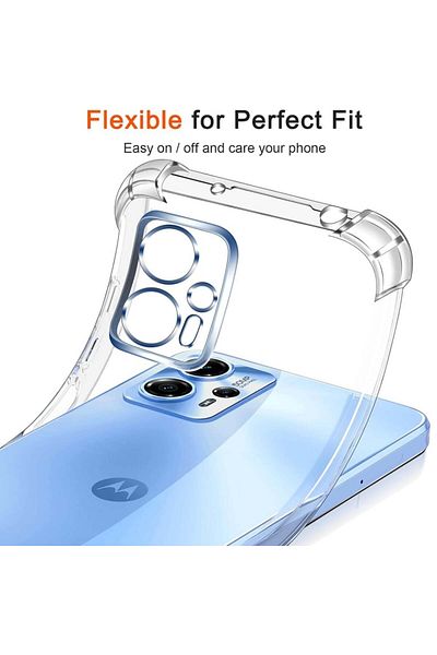 SKYDDAR INNOVATION Husă pentru Motorola Moto G71 5G, rezistentă la șocuri, transparentă, din silicon subțire, set autocolante
