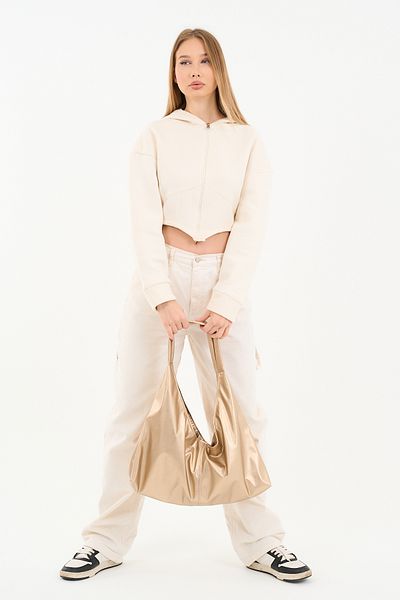 MUTE BAG Geantă tote din piele artificială metalizată / femei aurii / galben / geantă de umăr (56*37)