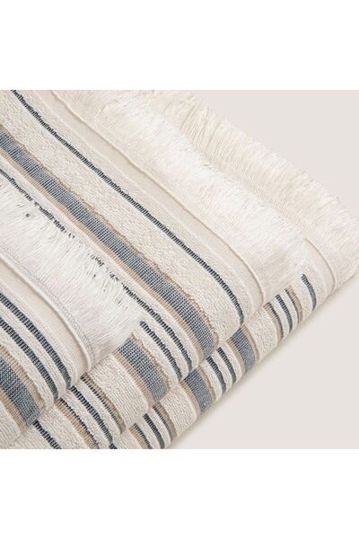 Chakra Derin Bamboo Face Towel 50x90 cm ECRU/MARINE BLUE