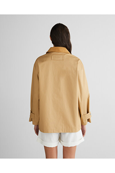 Gant Kadın Bej Relaxed Fit Klasik Yaka Ceket