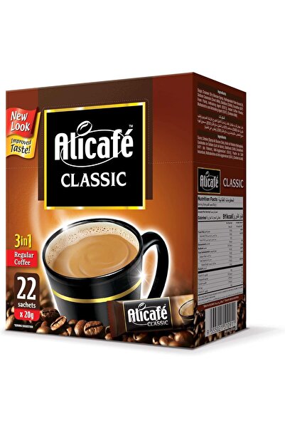 ALICAFE قهوة كلاسيك سريعة التحضير 3 في 1، 20 غ، 22 عود، بني