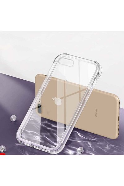 SKYDDAR INNOVATION Carcasă pentru iPhone 8 Plus / 7 Plus, rezistentă la șocuri, transparentă, subțire, din silicon, transparentă, set de autocolante