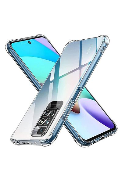 SKYDDAR INNOVATION Carcasă pentru Xiaomi Redmi 10 / Redmi 10 2022, rezistentă la șocuri din silicon subțire, transparentă, set de autocolante