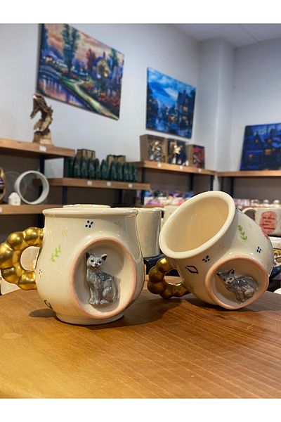 GIFTPALACE Handmade Ceramic Figure Mug