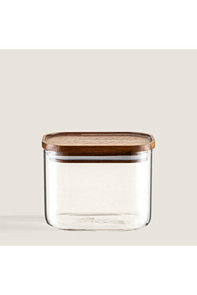 Chakra Oln Dikdörtken Cam Kavanoz 500 Ml Transparan