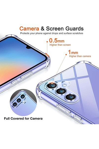 SKYDDAR INNOVATION Case for Samsung Galaxy A15, Shockproof Clear from Silicone Slim, Transparent, sticker set