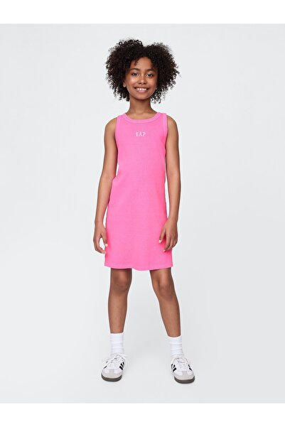 GAP Kız Çocuk Pembe Gap Logo Askılı Elbise