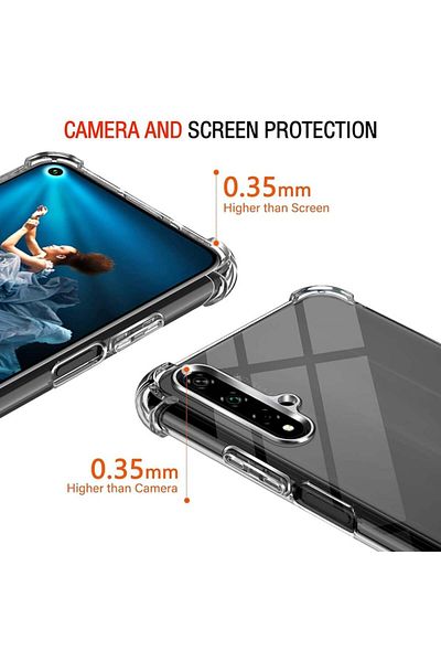 SKYDDAR INNOVATION Case for Huawei Nova 5T / Honor 20, Shockproof Clear from Silicon Slim, Transparent, sticker set